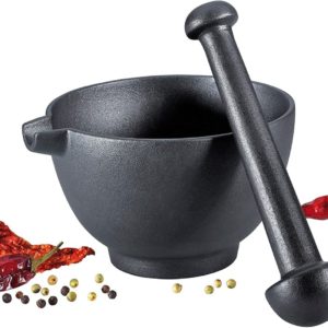 cast iron mortar and pestle