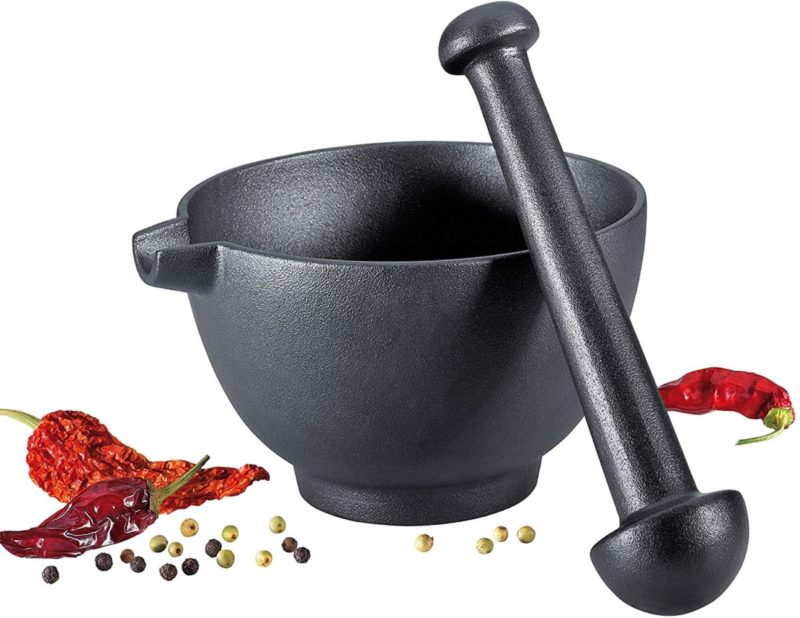 cast iron mortar and pestle