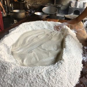 large pile of flour