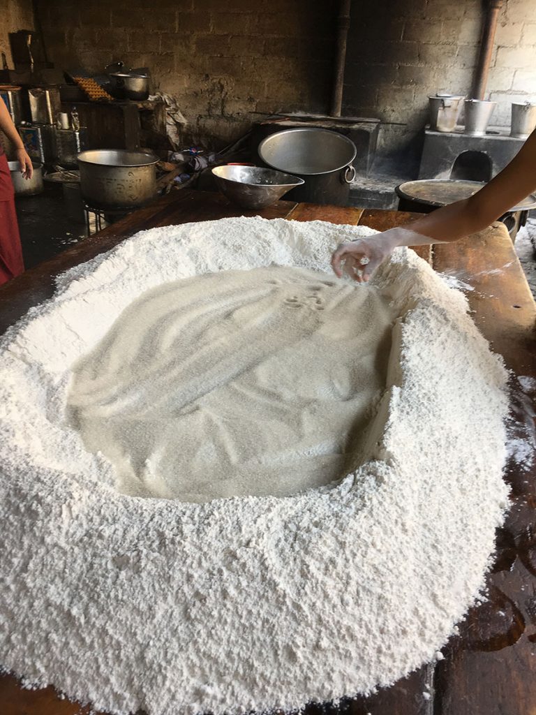 large pile of flour